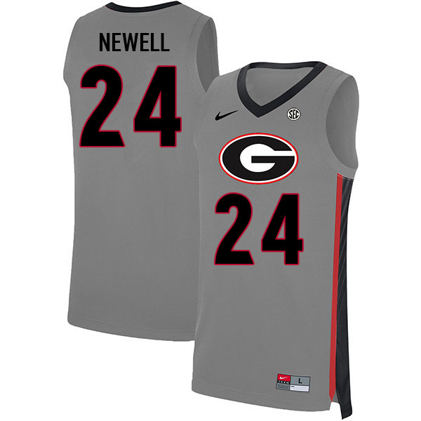 Georgia Bulldogs #24 Jaden Newell College Basketball Jerseys Stitched Sale-Gray